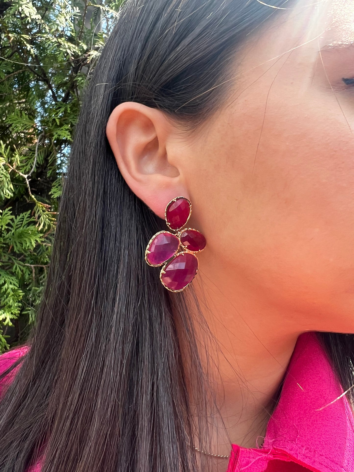 Rubellite stones Earrings