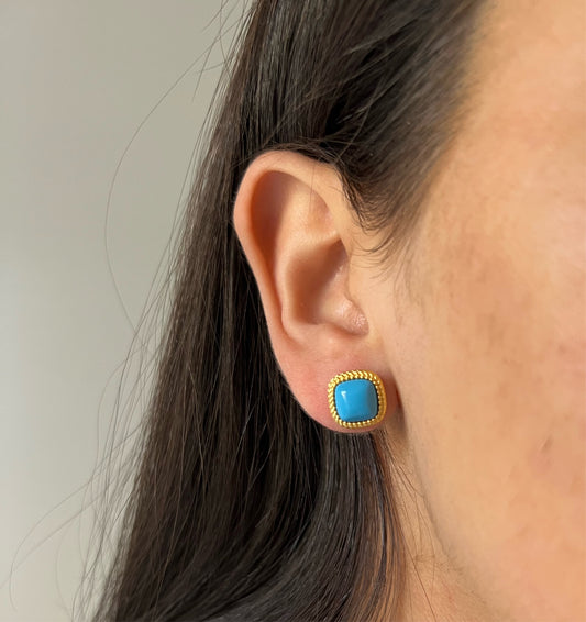 Edged Turquoise Earrings