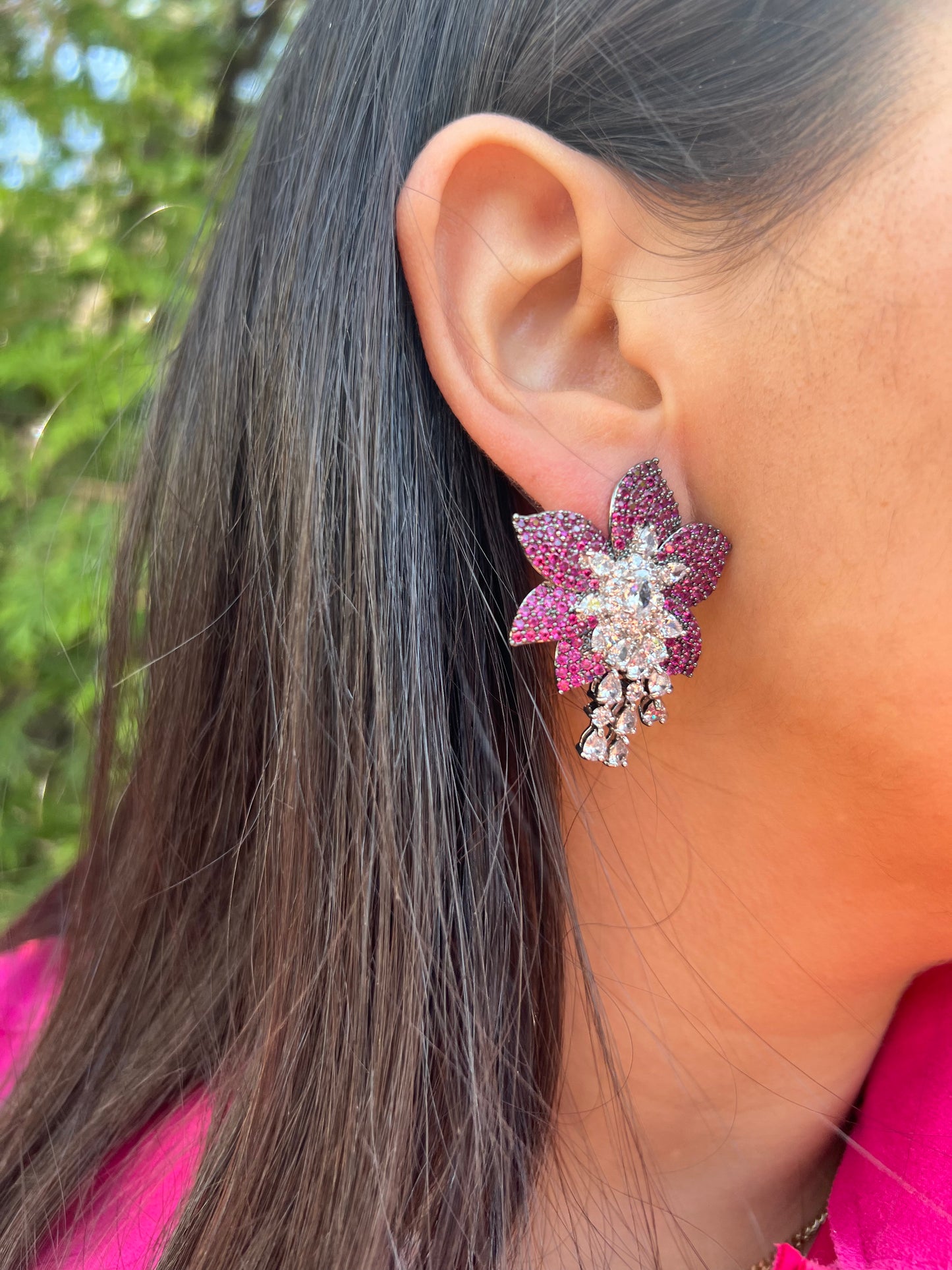 Ruby Pink Mesmerizing Earrings