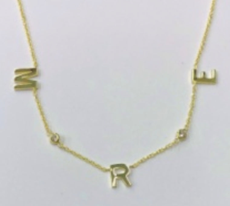 Initials & CZ Necklace