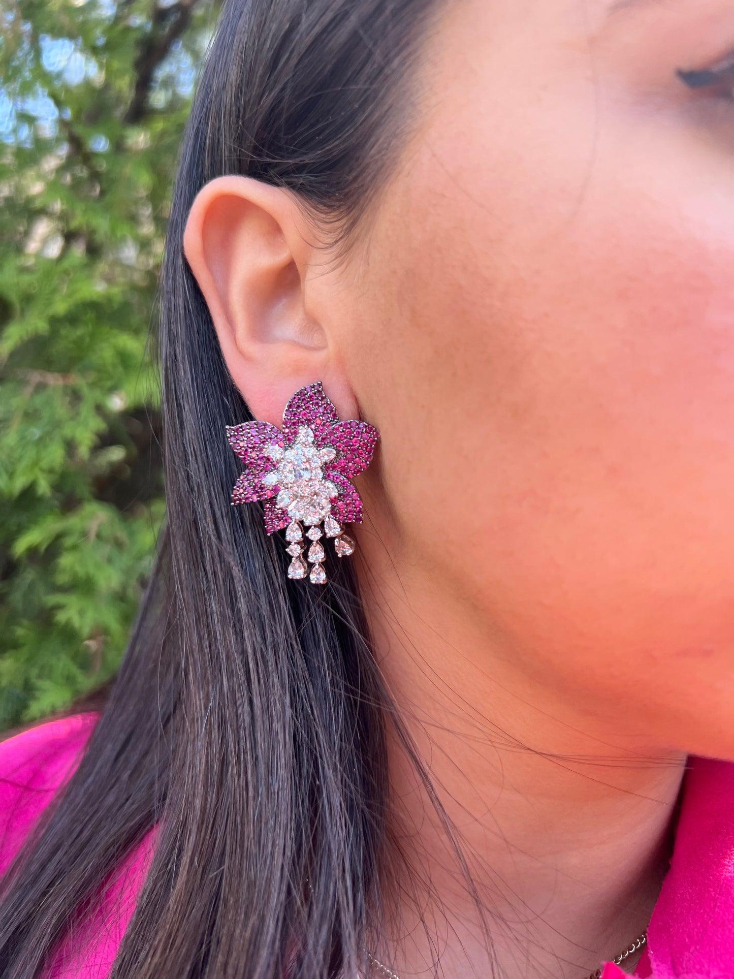 Ruby Pink Mesmerizing Earrings