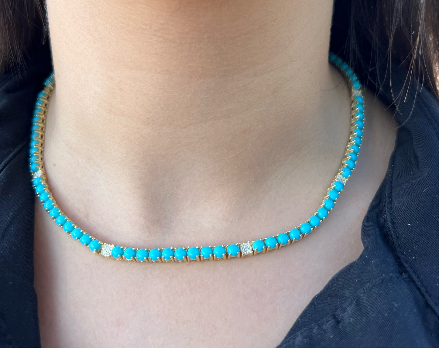 Turquoise Tennis Necklace