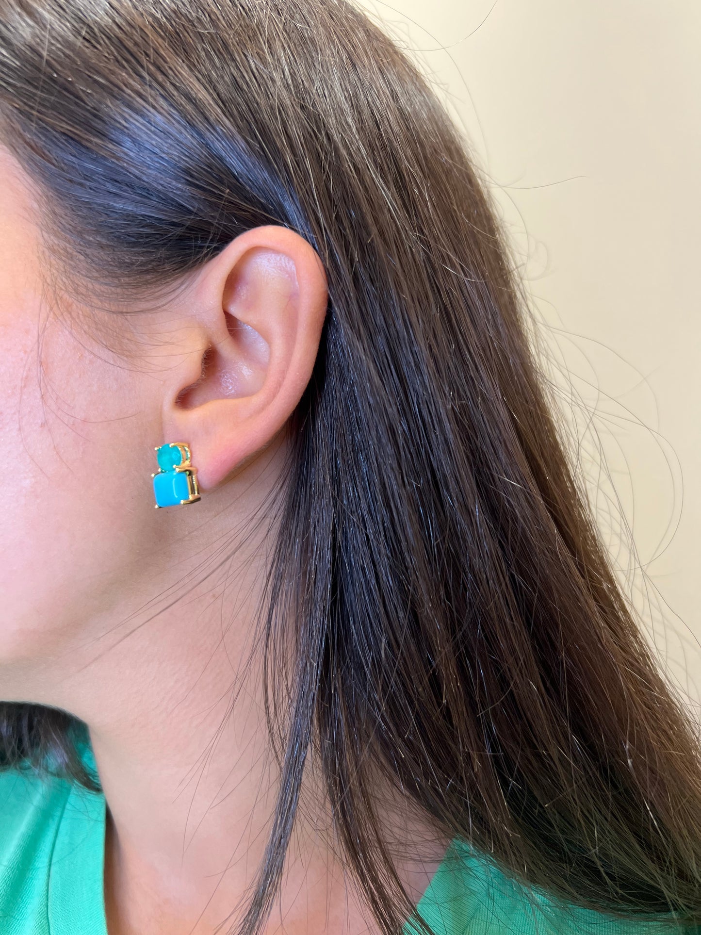 Turquoise X Smokey Aquamarine Earrings