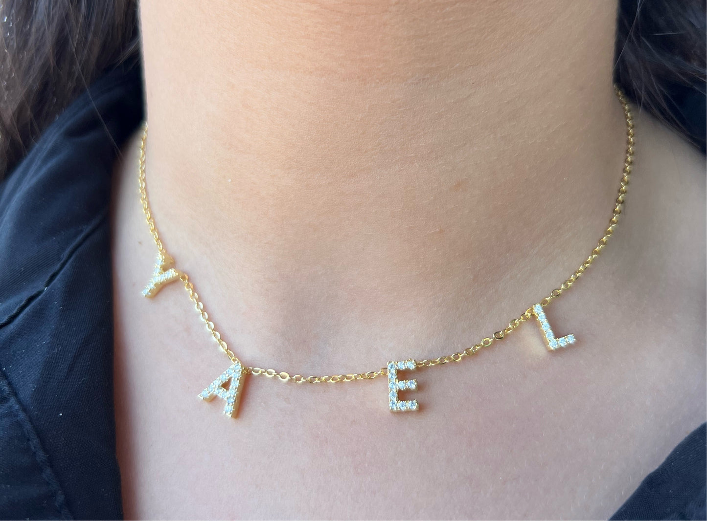 Cz letter Name Necklace