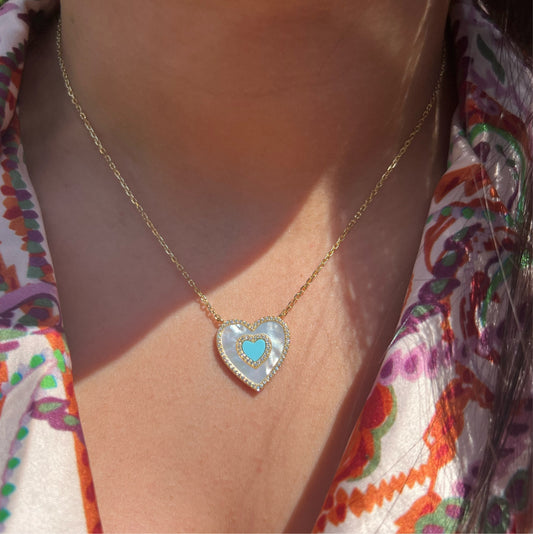 Mother of Pearl X Turquoise Necklace