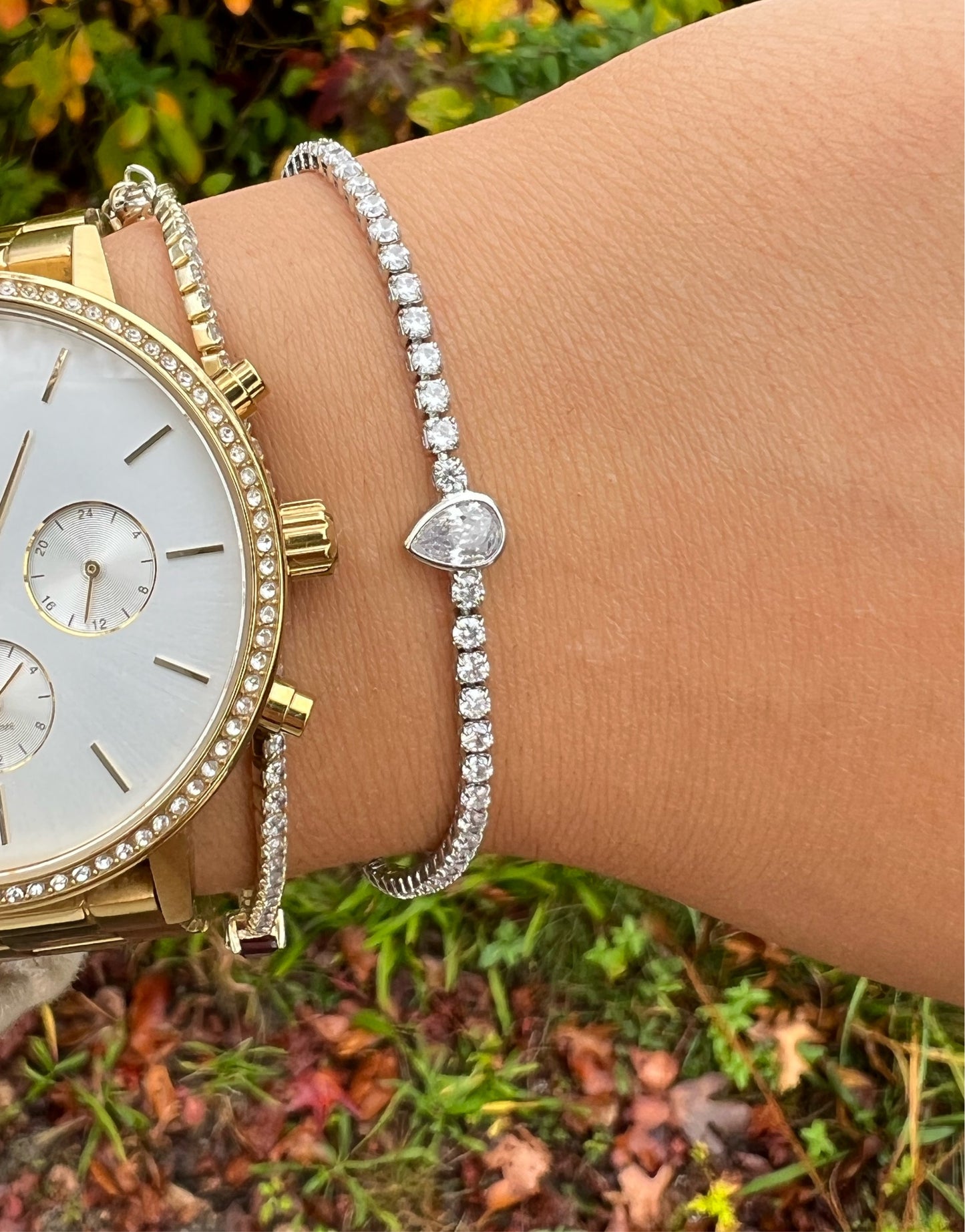 Pear cz tennis Bracelet