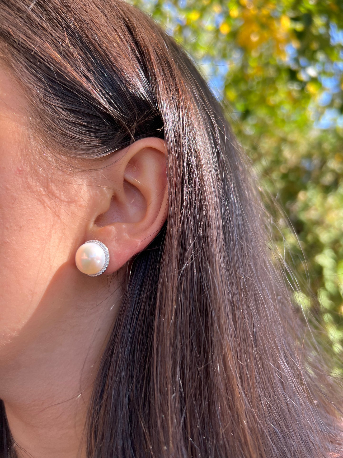 Pearl X CZ Earrings