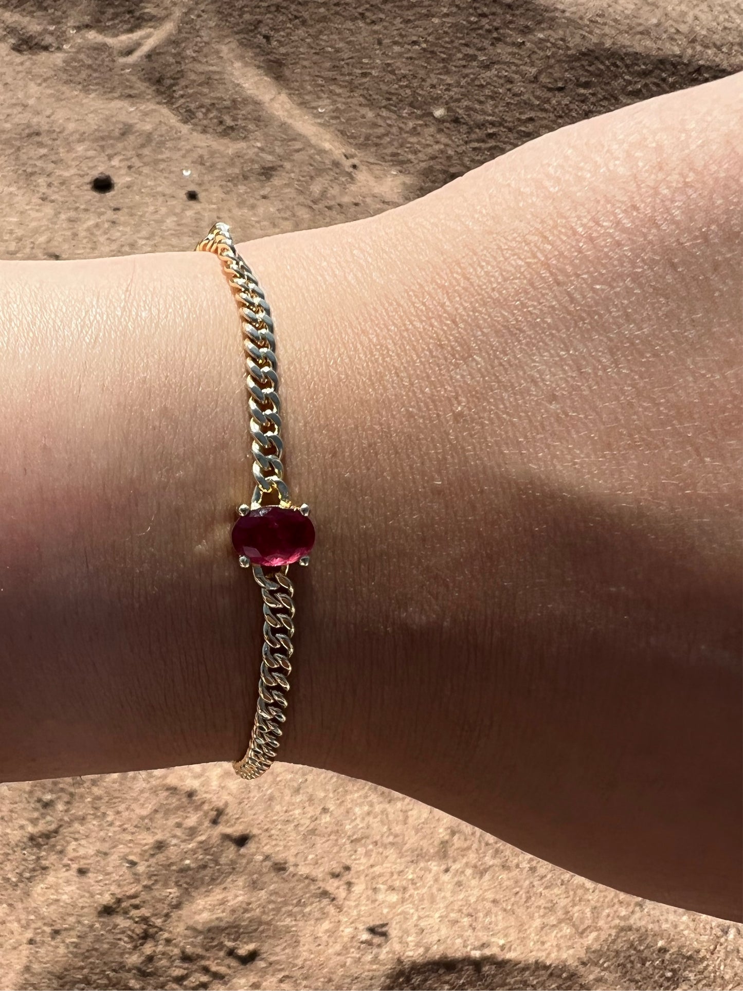 RED Ruby Link Bracelet