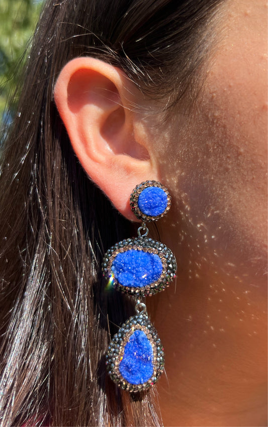 3 drop Earring drusy