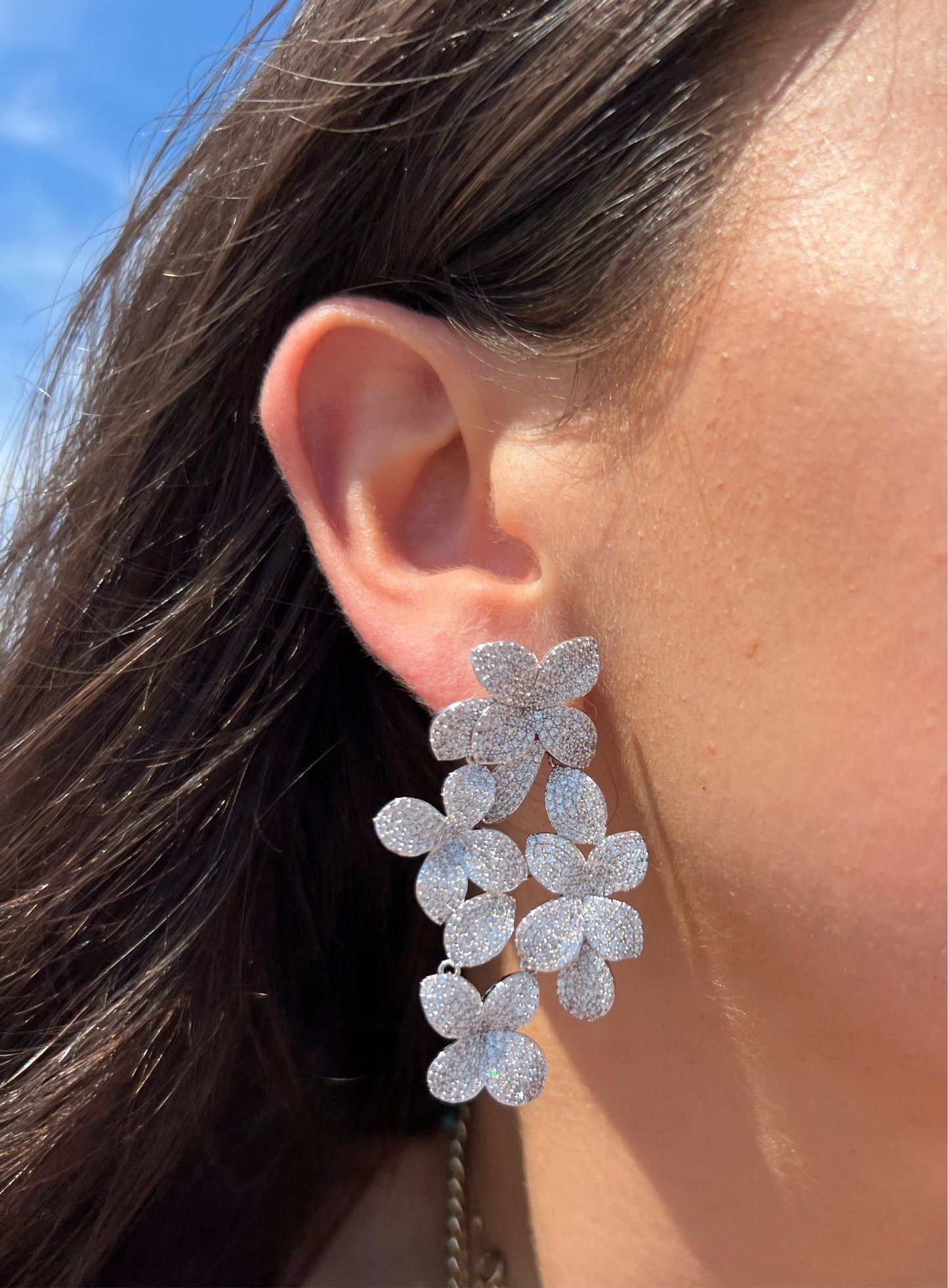 Floral CZ Earrings