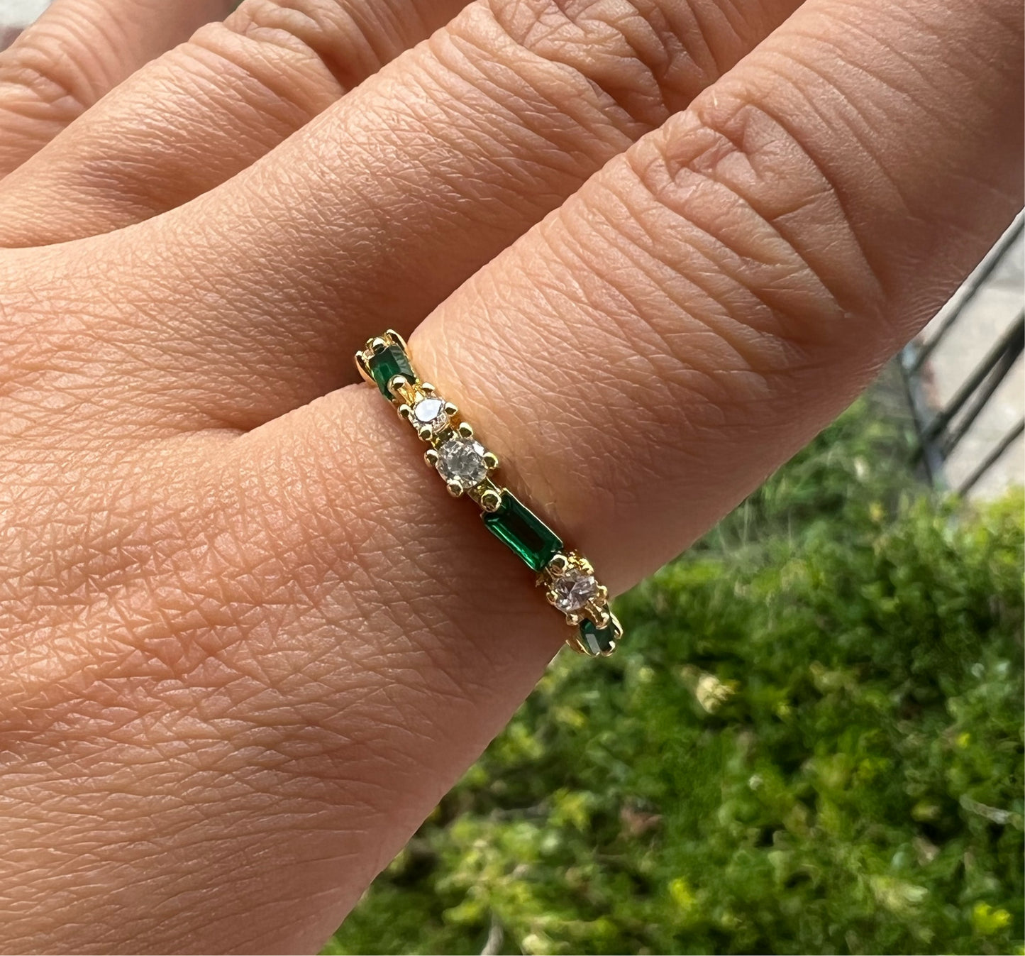 Emerald Green Eternity Band