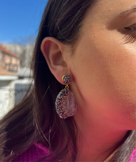 Black X Pink Earrings