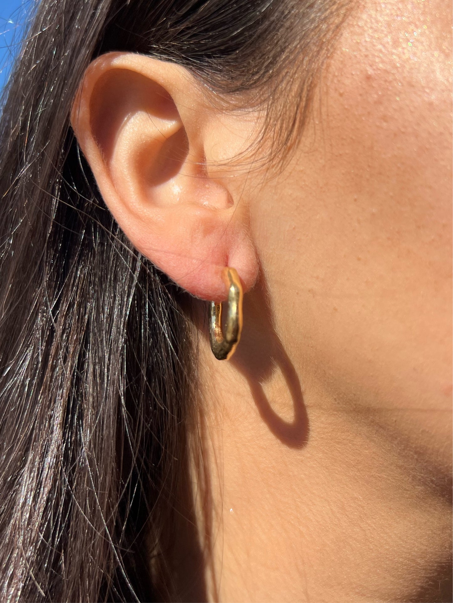 Hammered Mini Hoop Earring