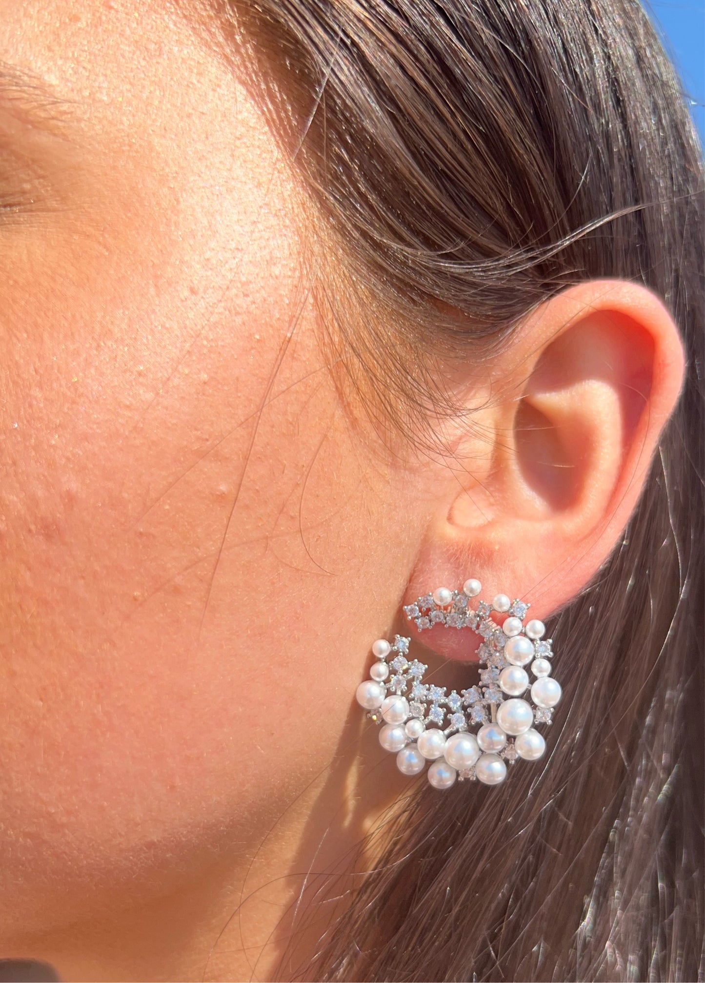 Pearl Cluster Earrings