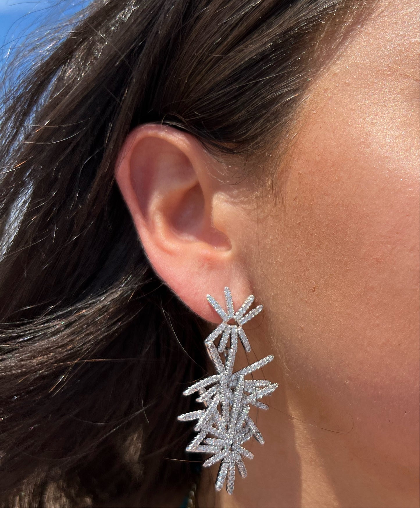 Spiked Silver Earrings