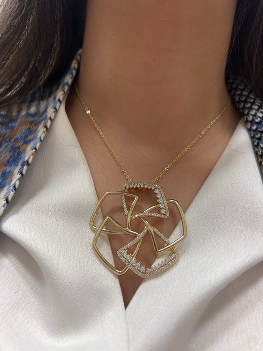 Edgy Flower Pendant