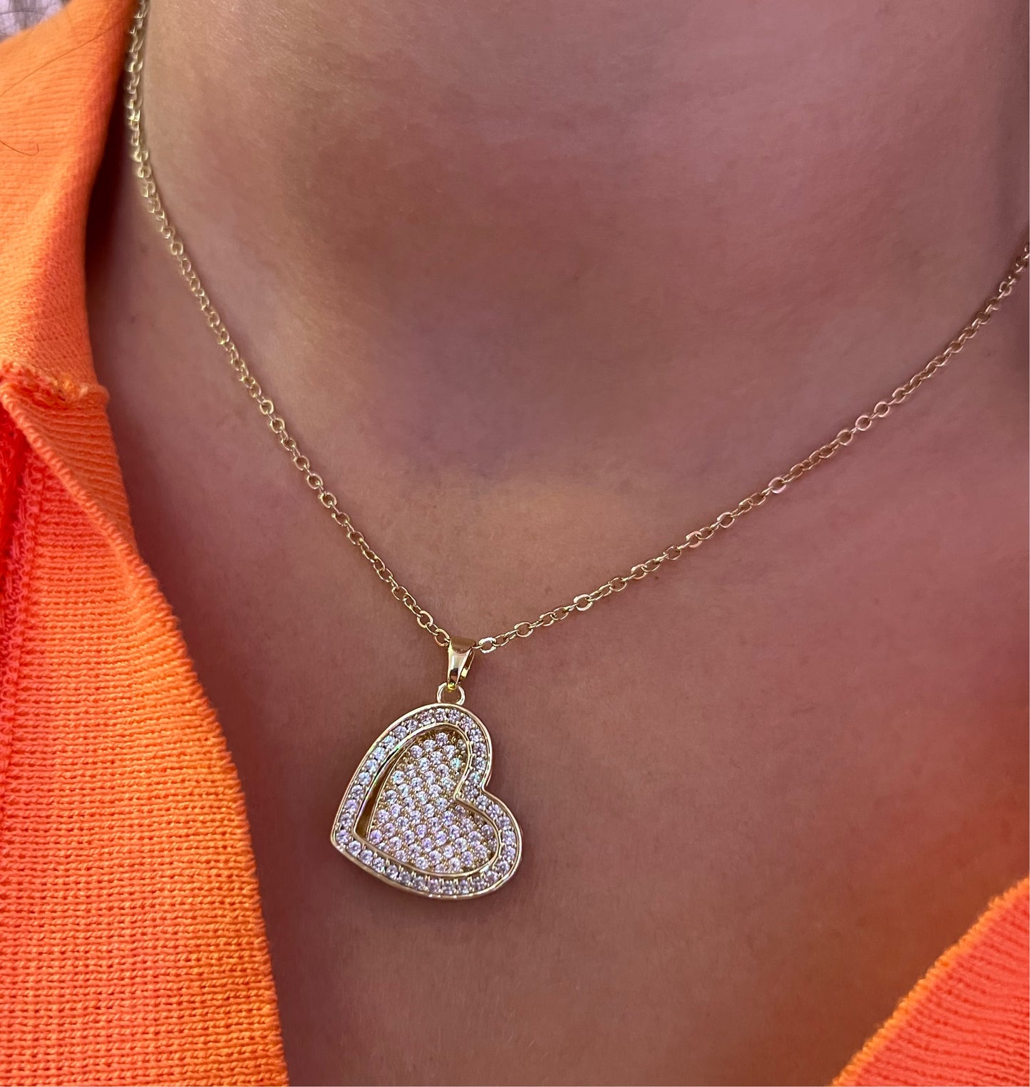 Slanted Heart Necklace