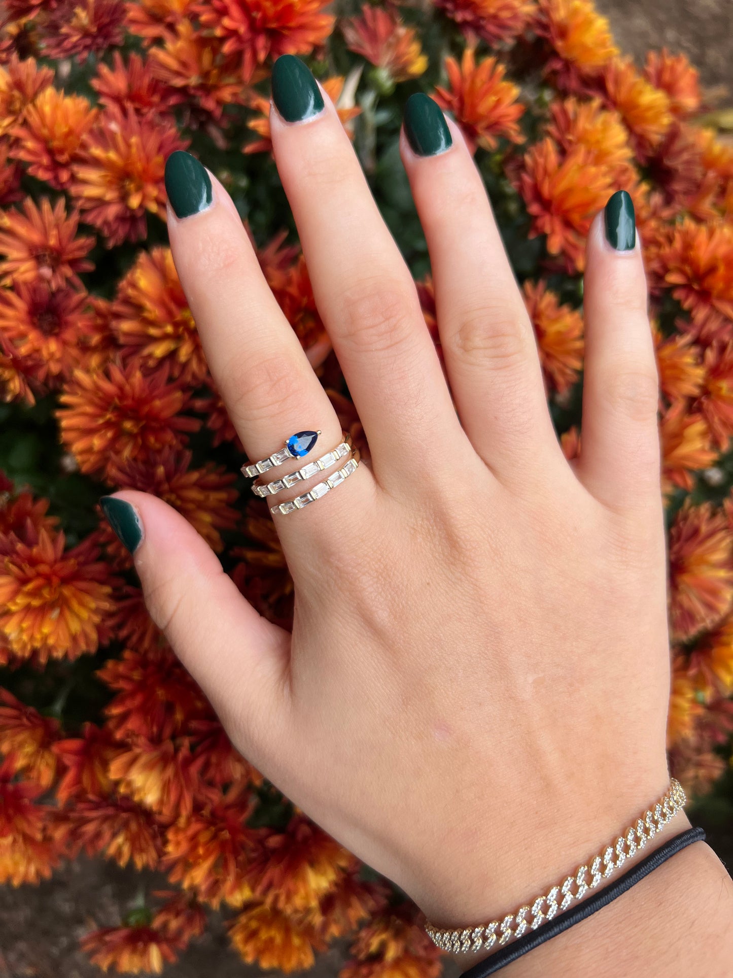 Spiral Ring with Blue Sapphire