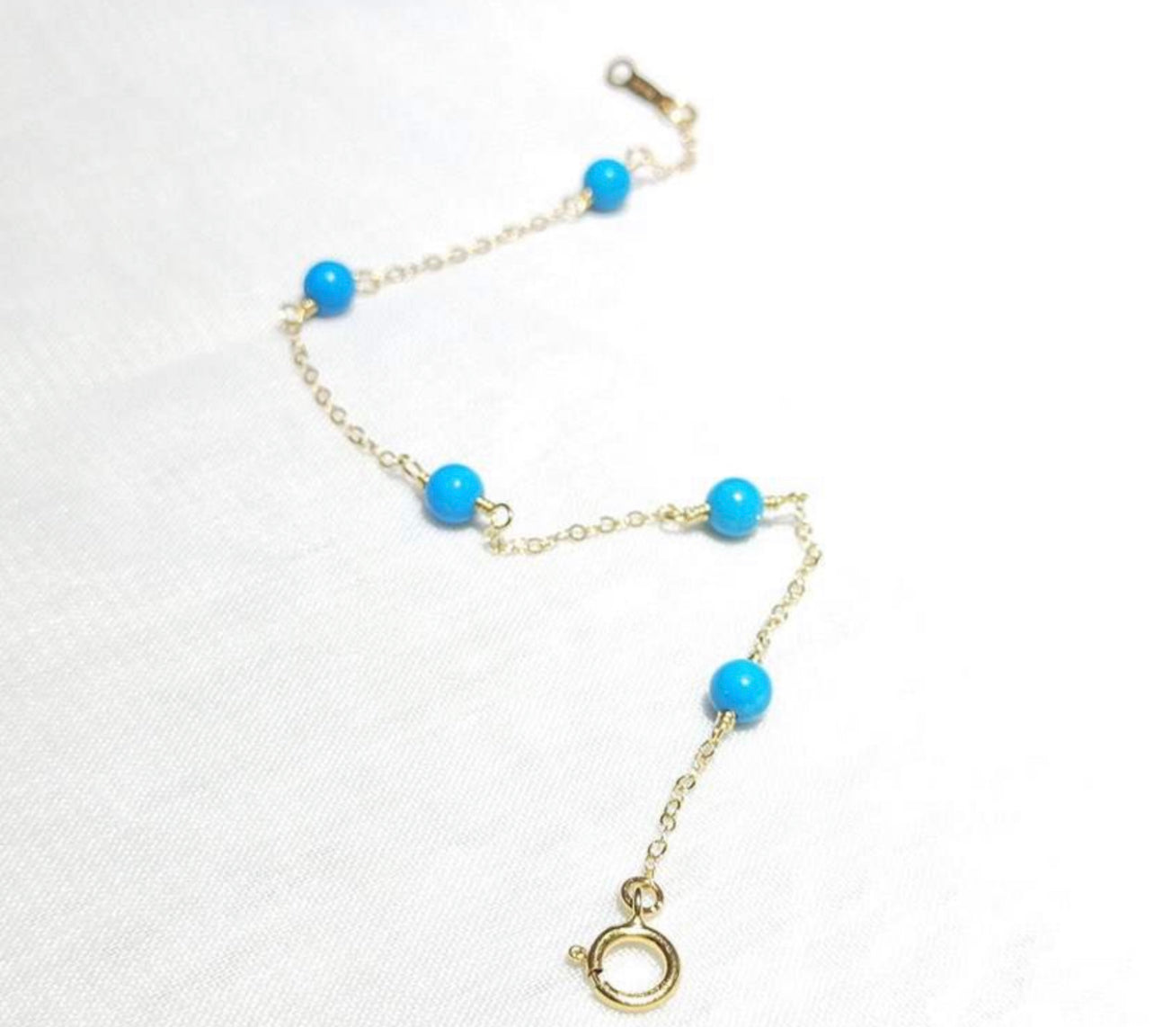 The ClassicJewlz 14KT Gold Filled Turquoise Bracelet