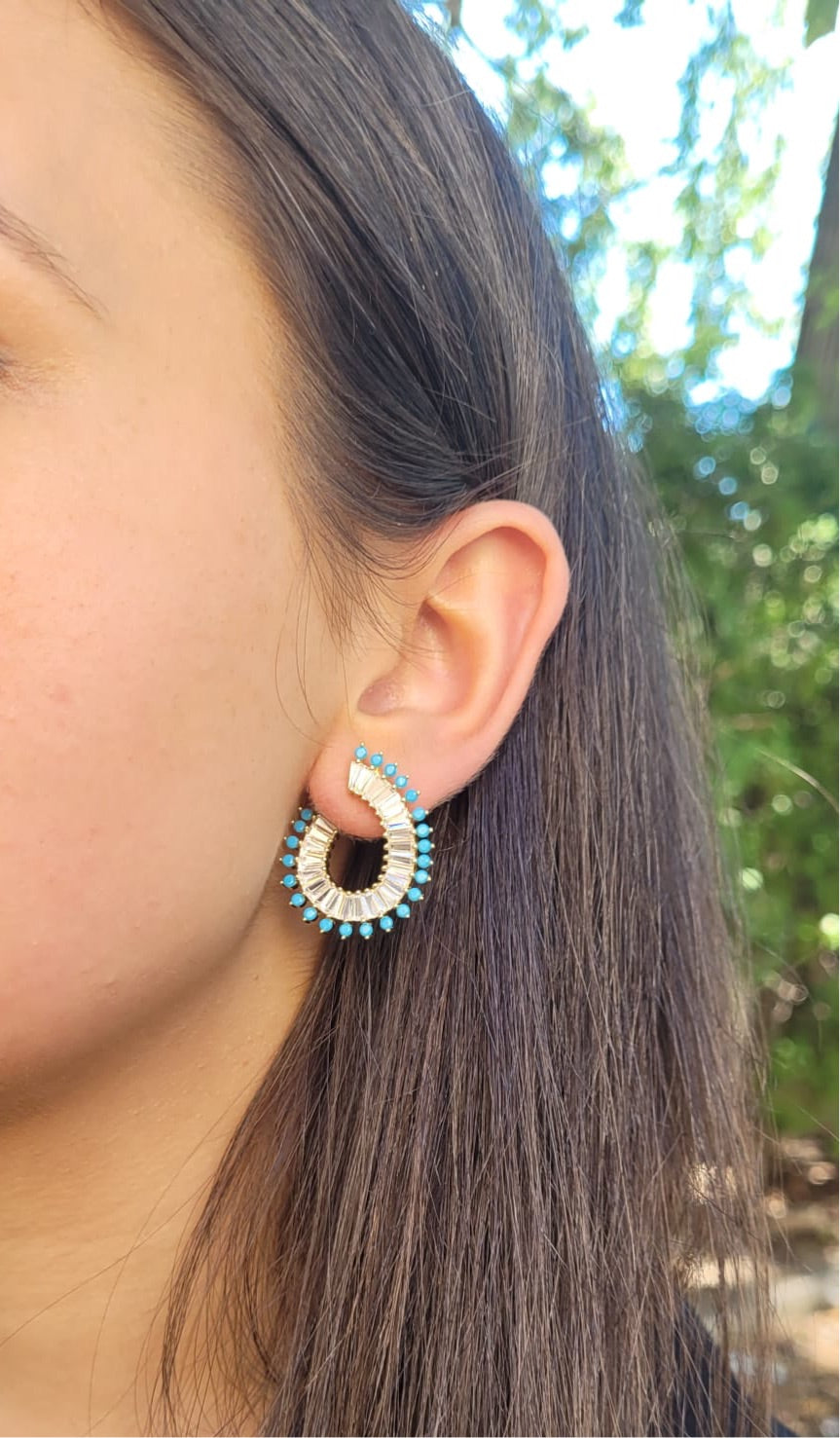 Turquoise Spiked Earrings