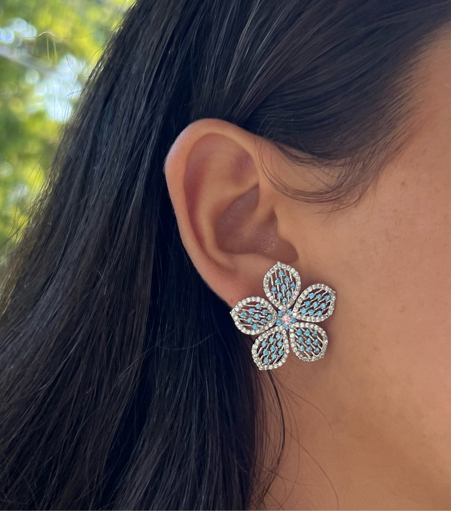 Turquoise X Floral Earrings