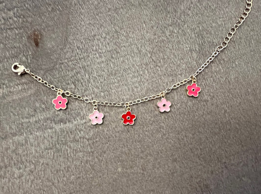 Red & Pink Flower Bracelet