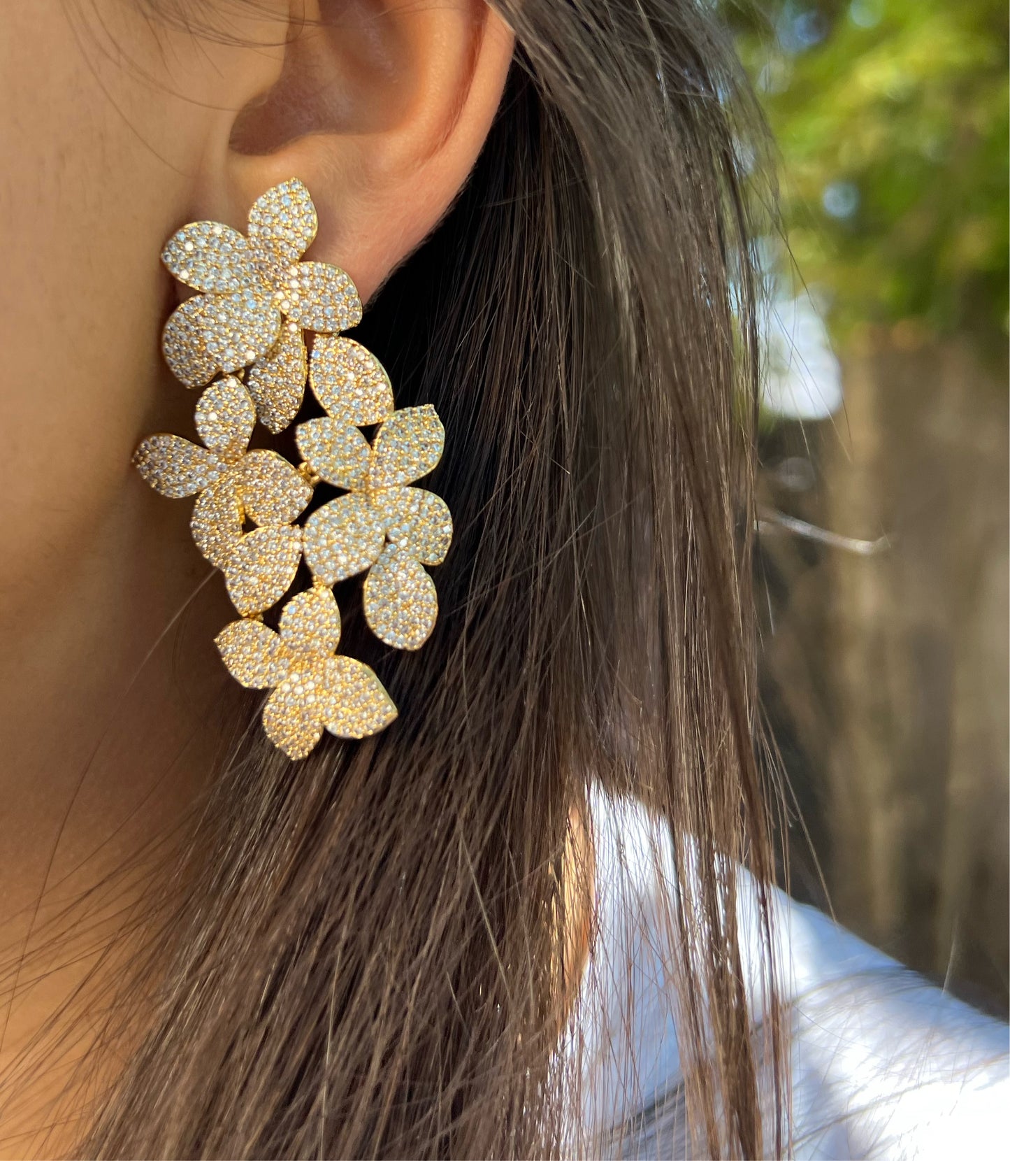 Floral CZ Earrings