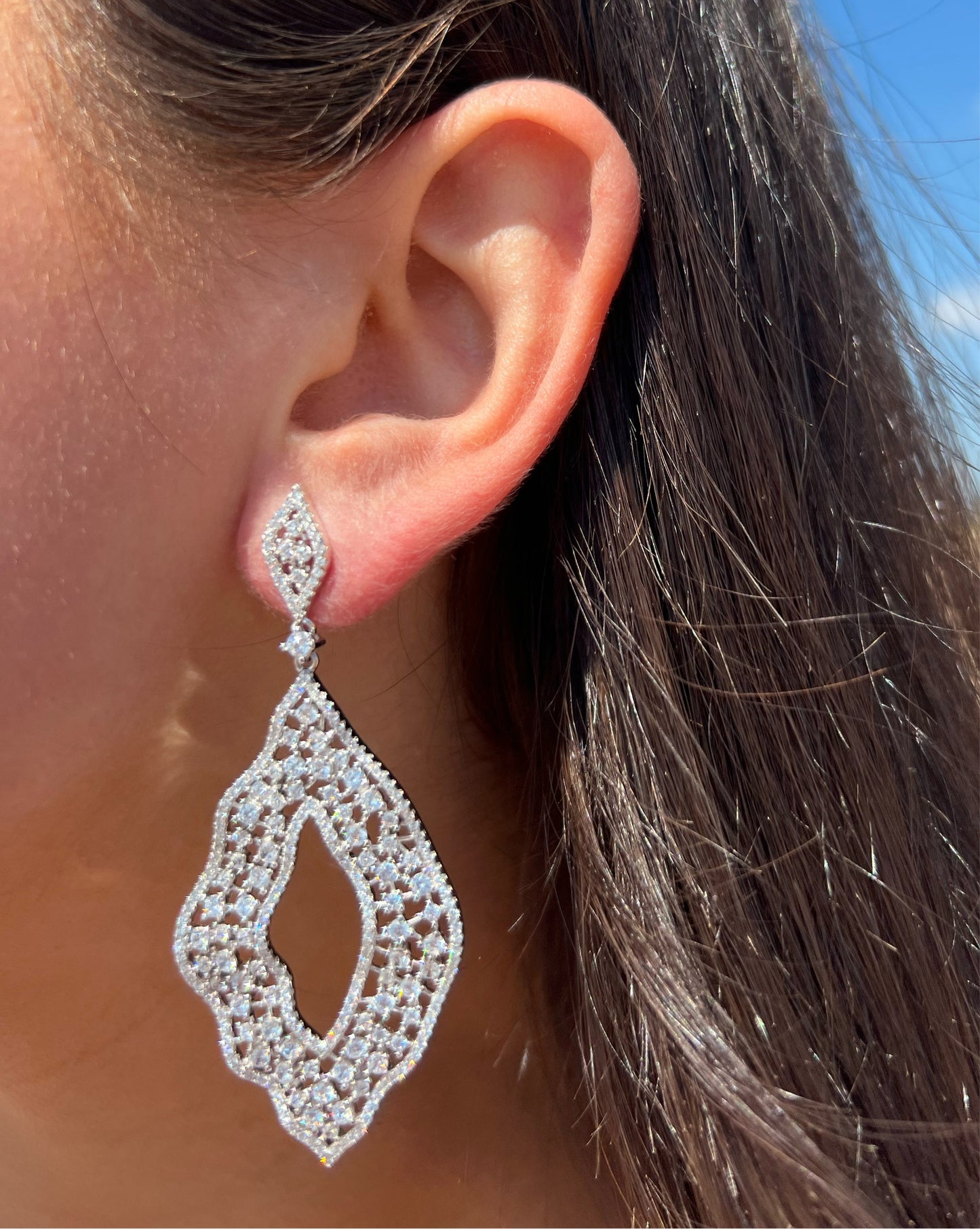 Open Wavy Cocktail Earrings