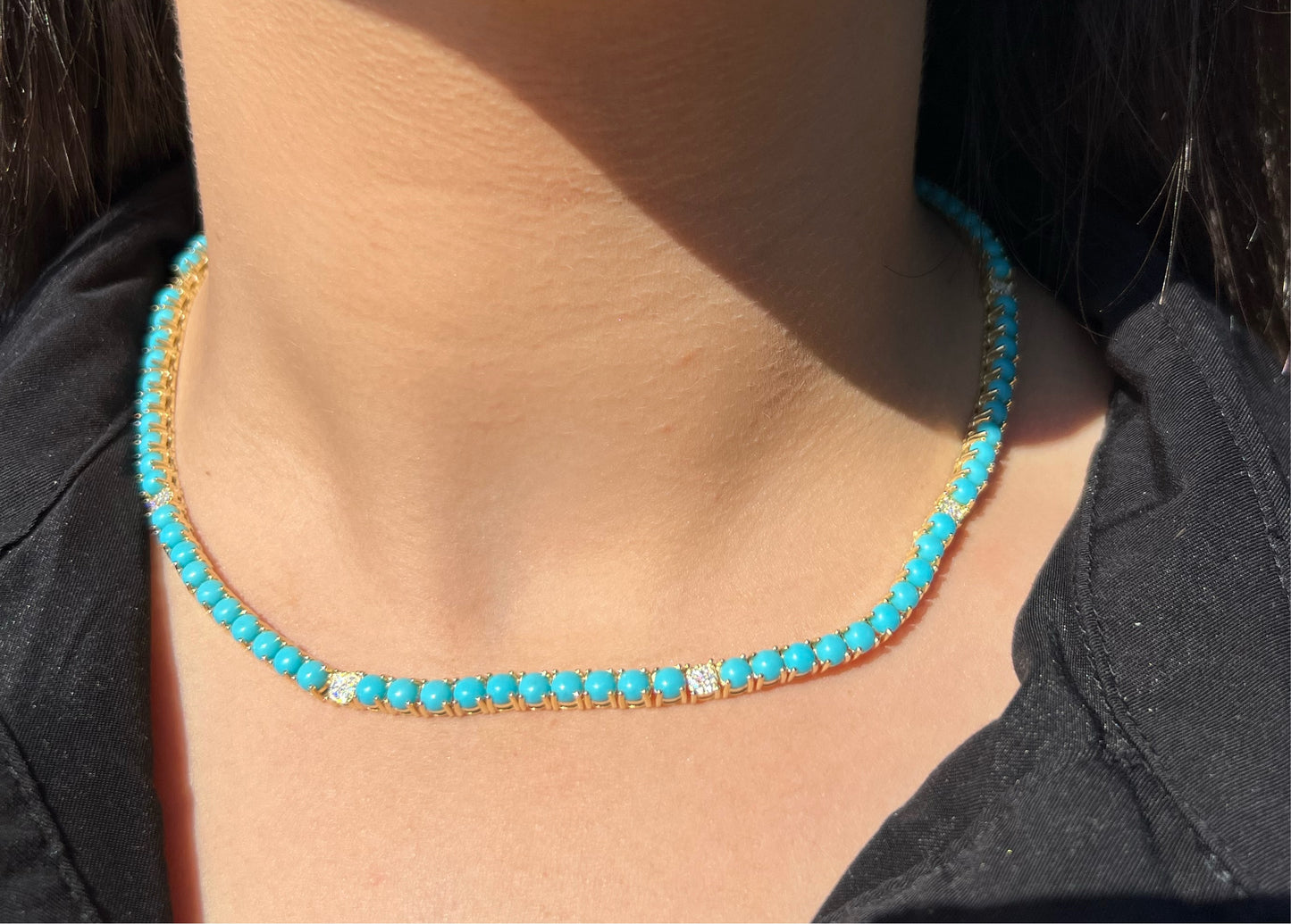 Turquoise Tennis Necklace