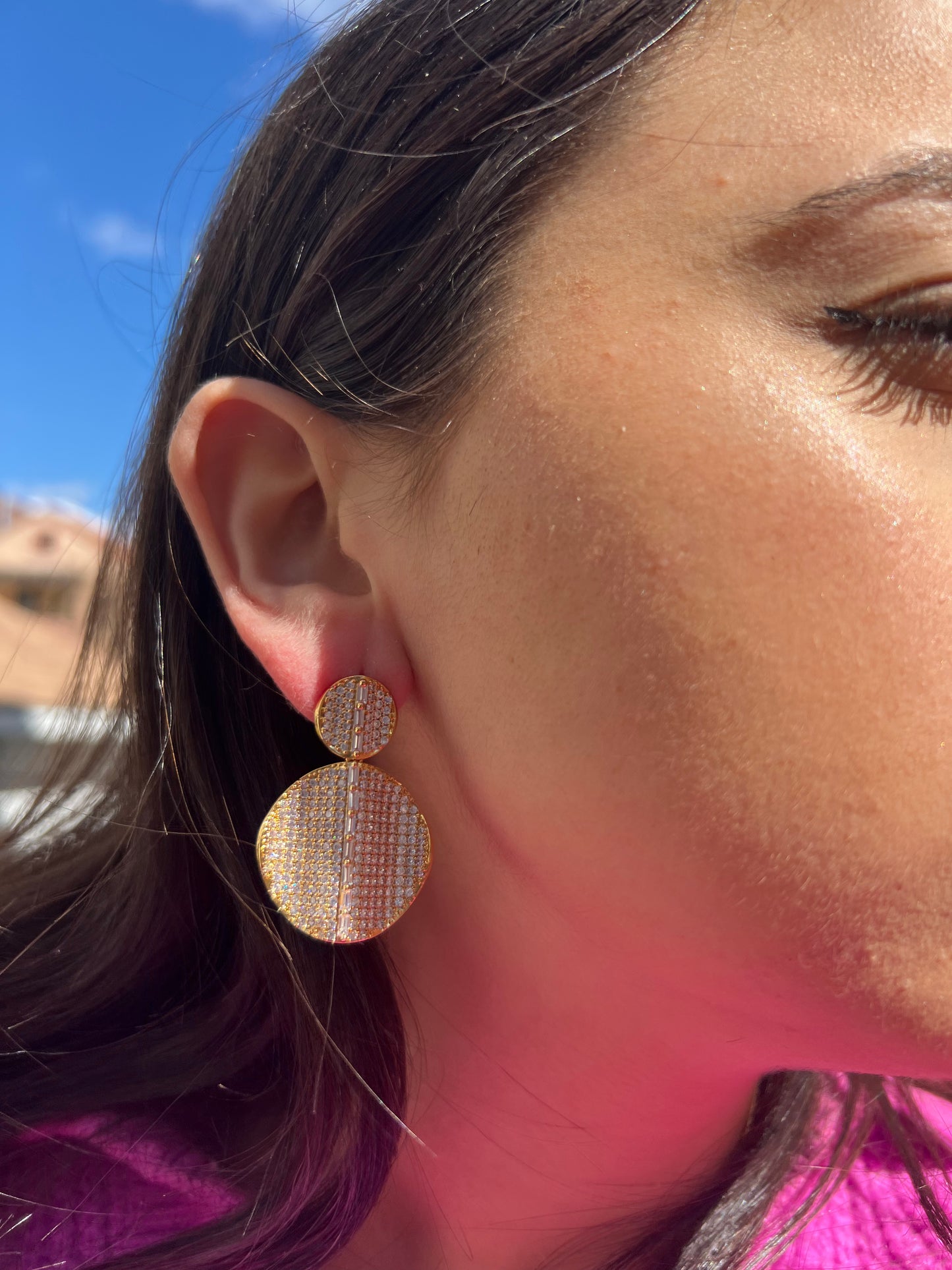 Double Round Pave earrings