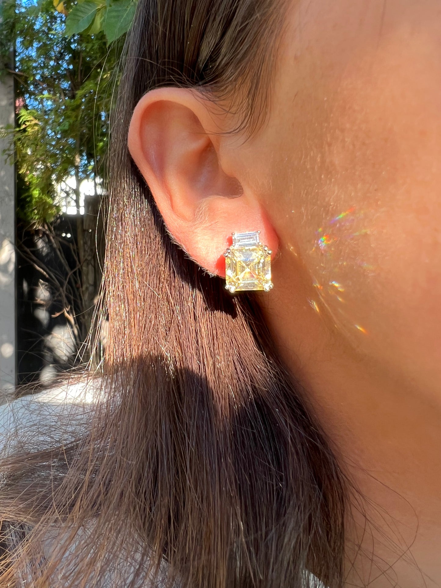 Yellow Topaz Squared Earrings