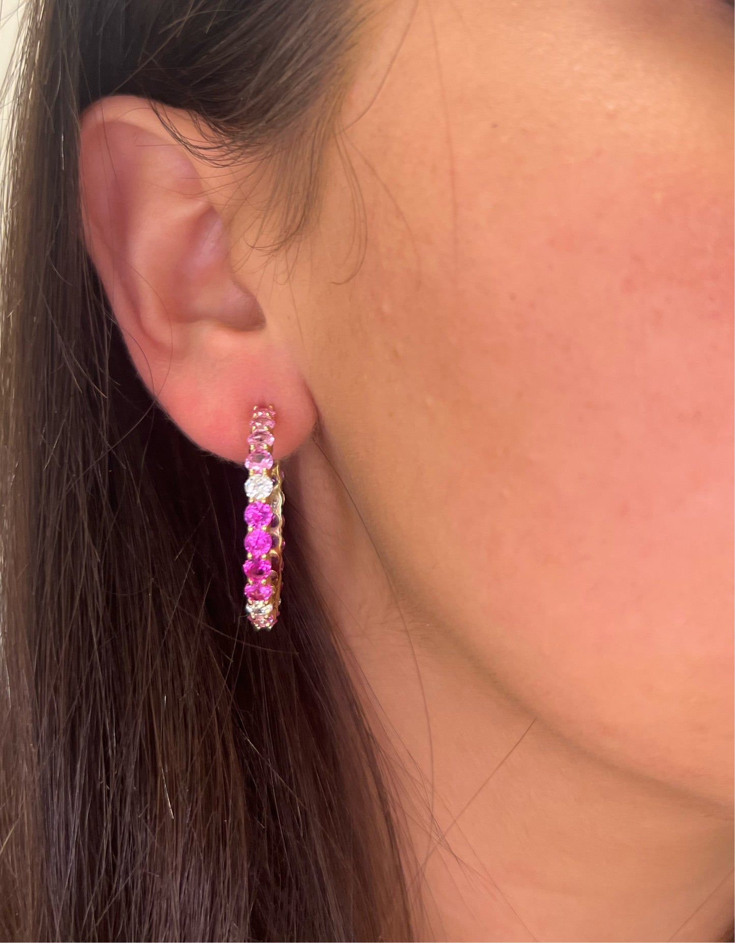 Sapphire CZ Pink or Purple Earring