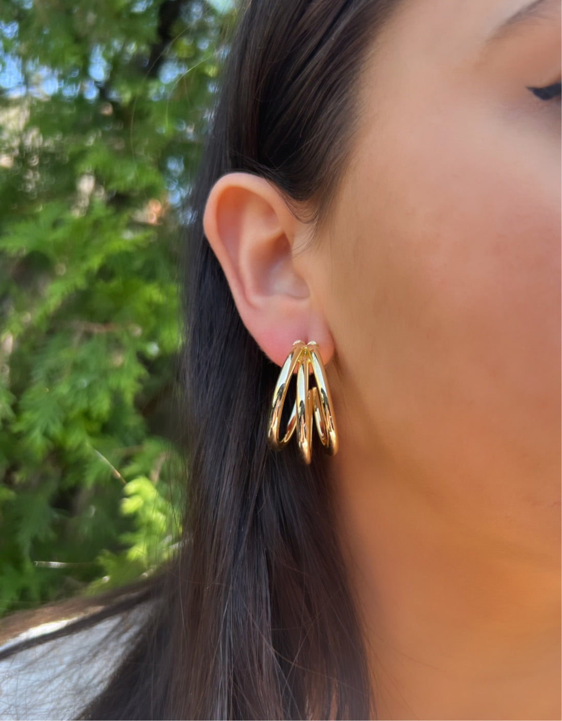 Triple Hooped Earrings