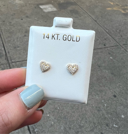 14KT Heart Earrings
