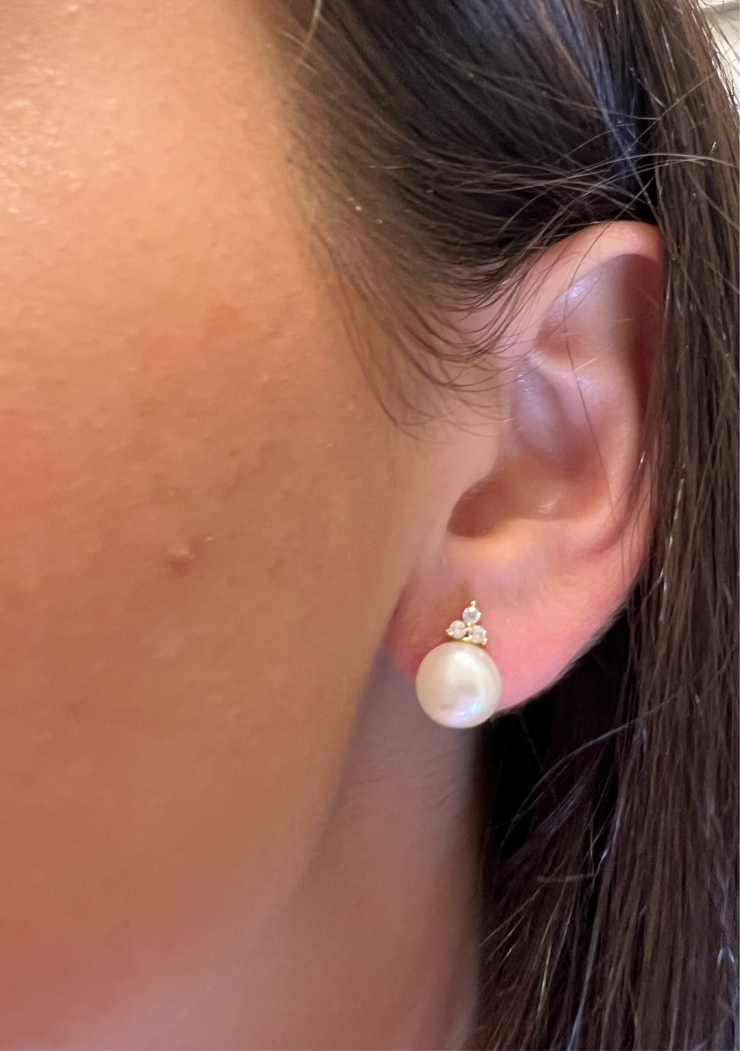 Fresh Water Pearl Button Earrings