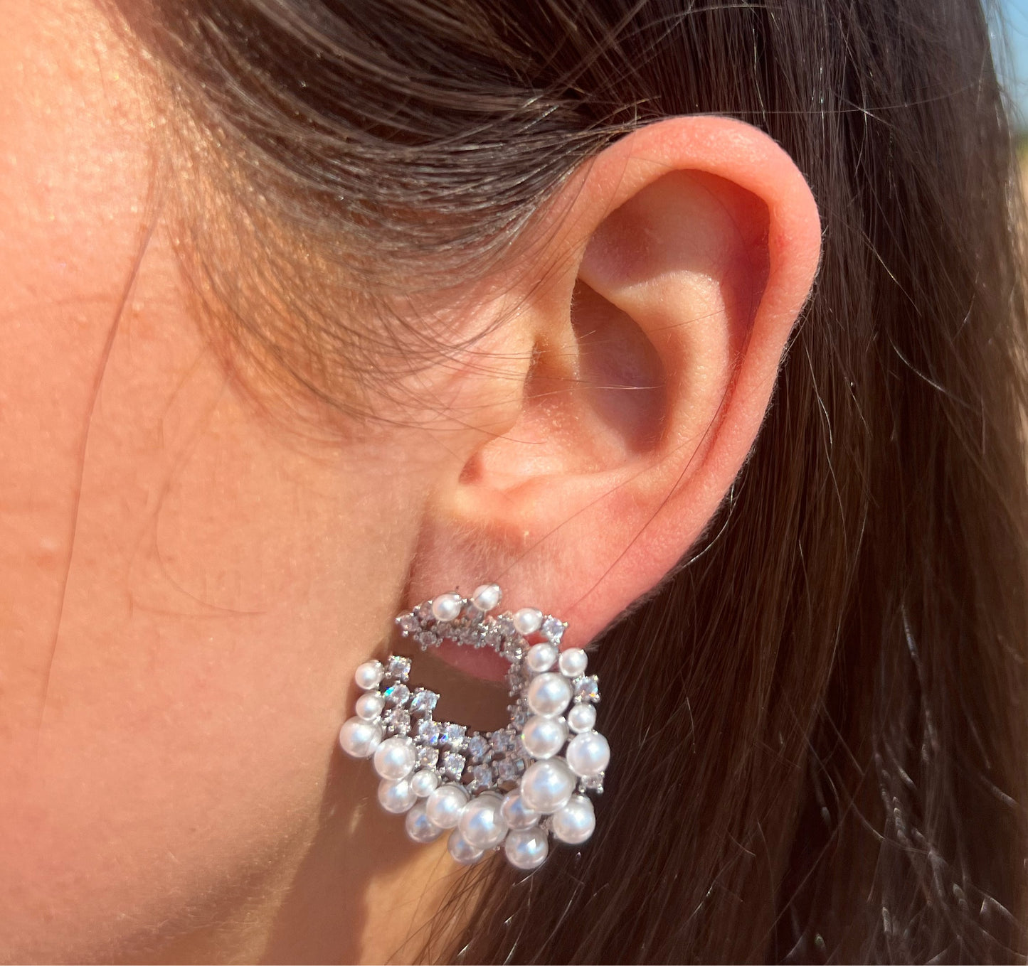 Pearl Cluster Earrings