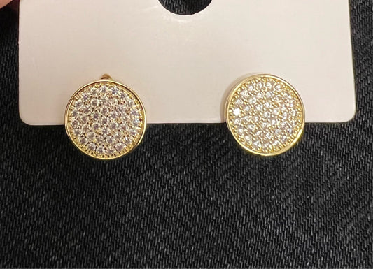 Round Pave Stud Earring
