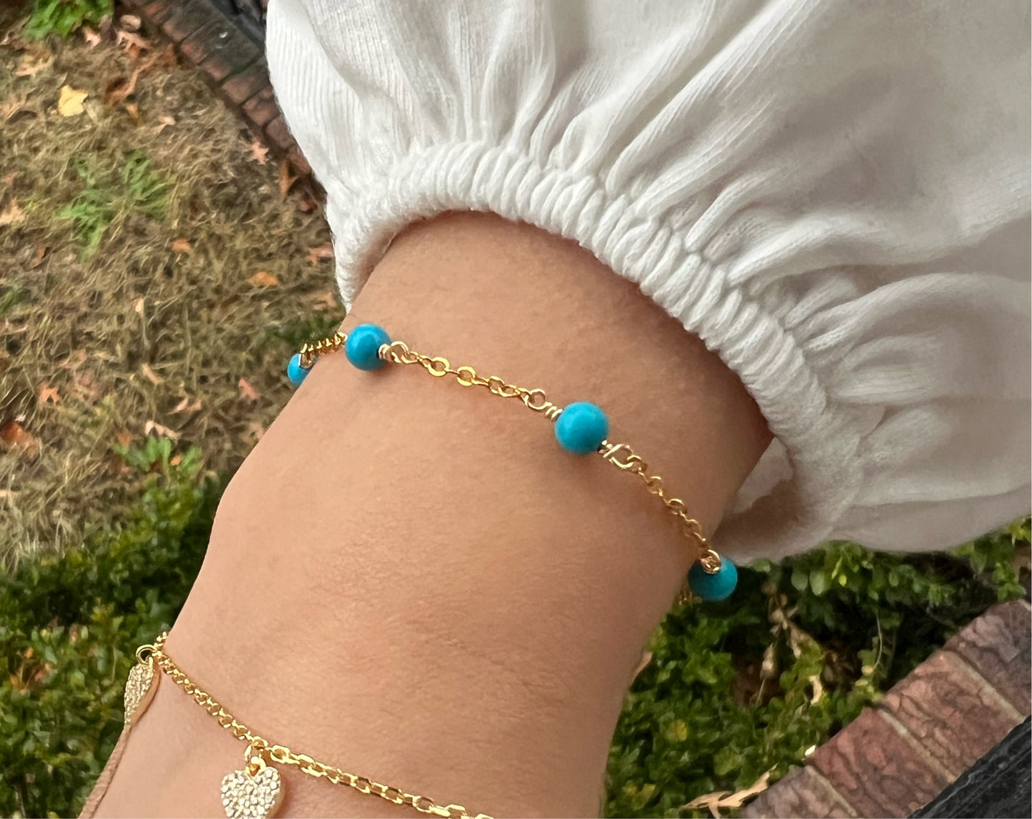 Kids Turquoise 5 bead Bracelet