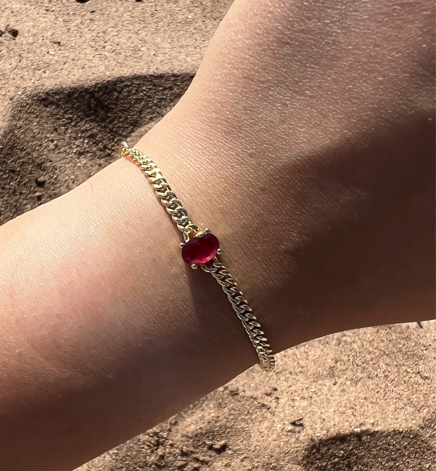 RED Ruby Link Bracelet