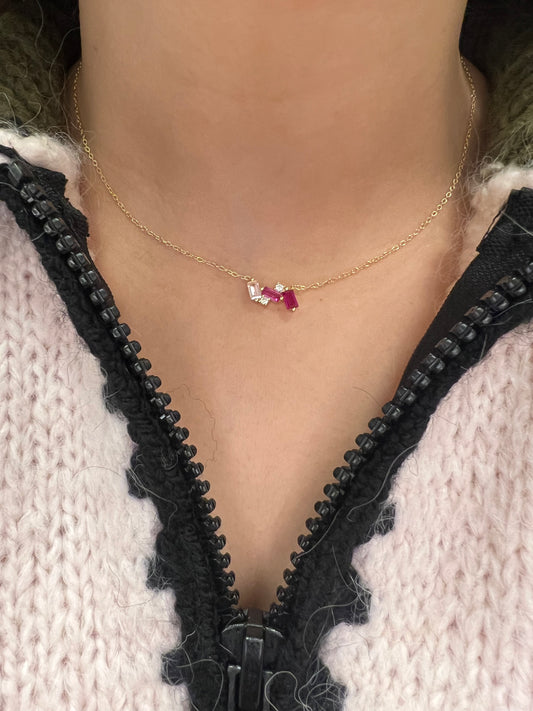 Pink cluster Necklace