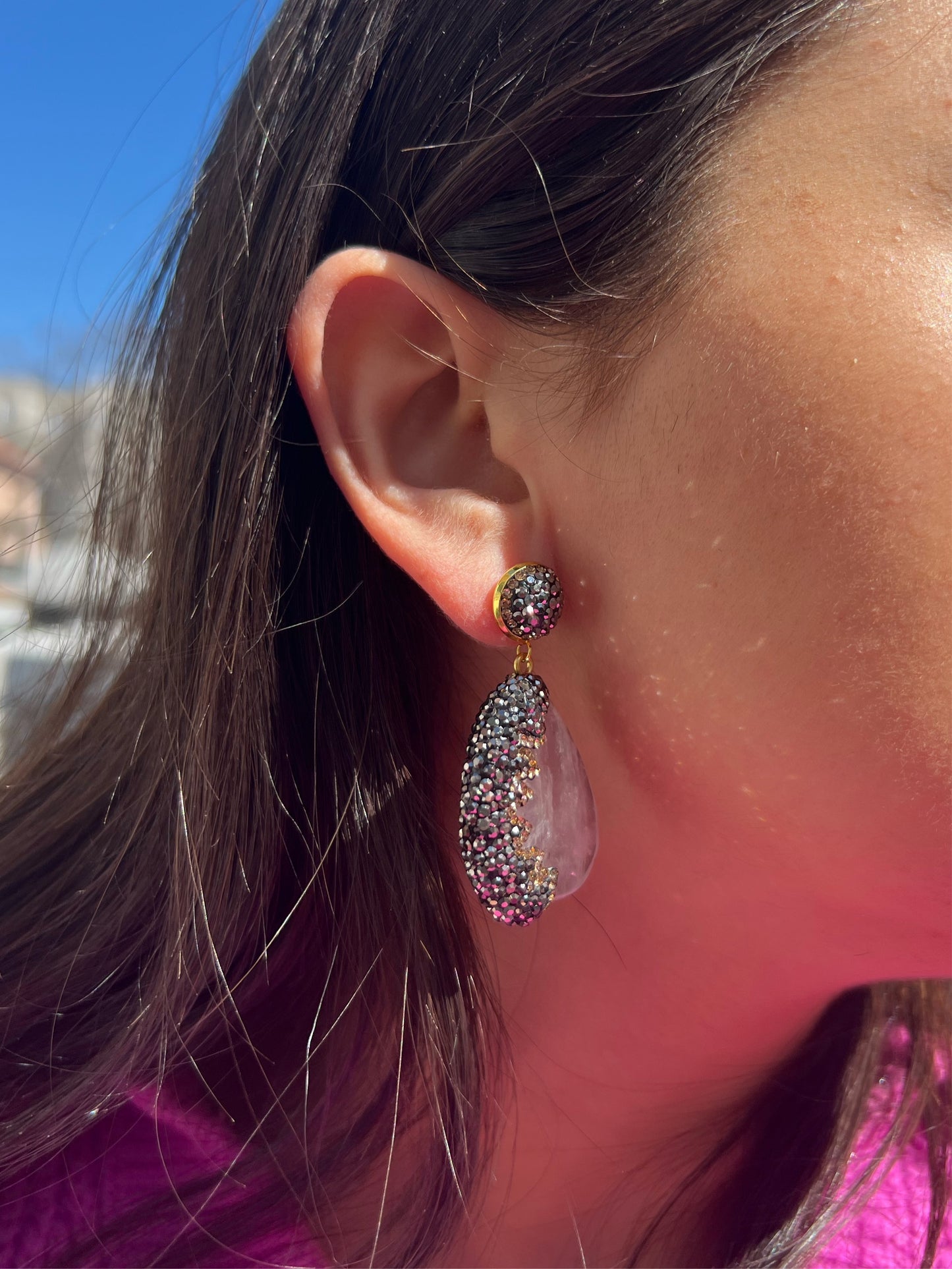 Black X Pink Earrings