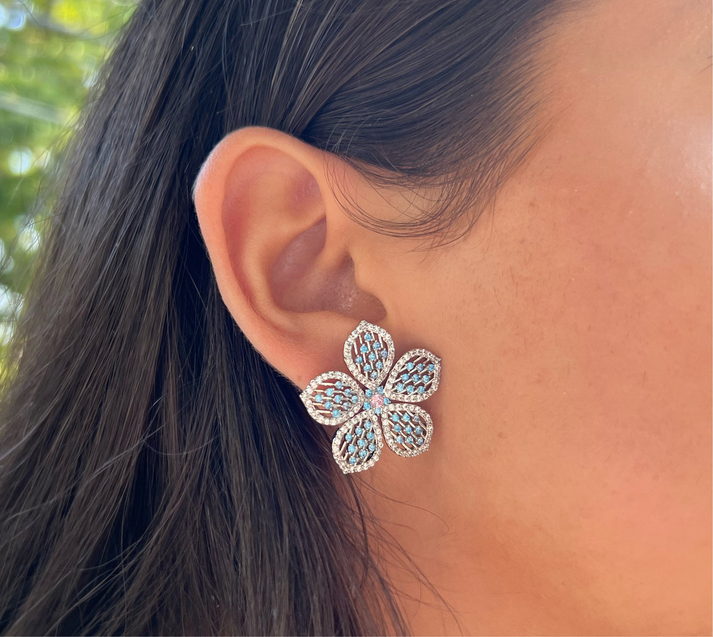 Turquoise X Floral Earrings