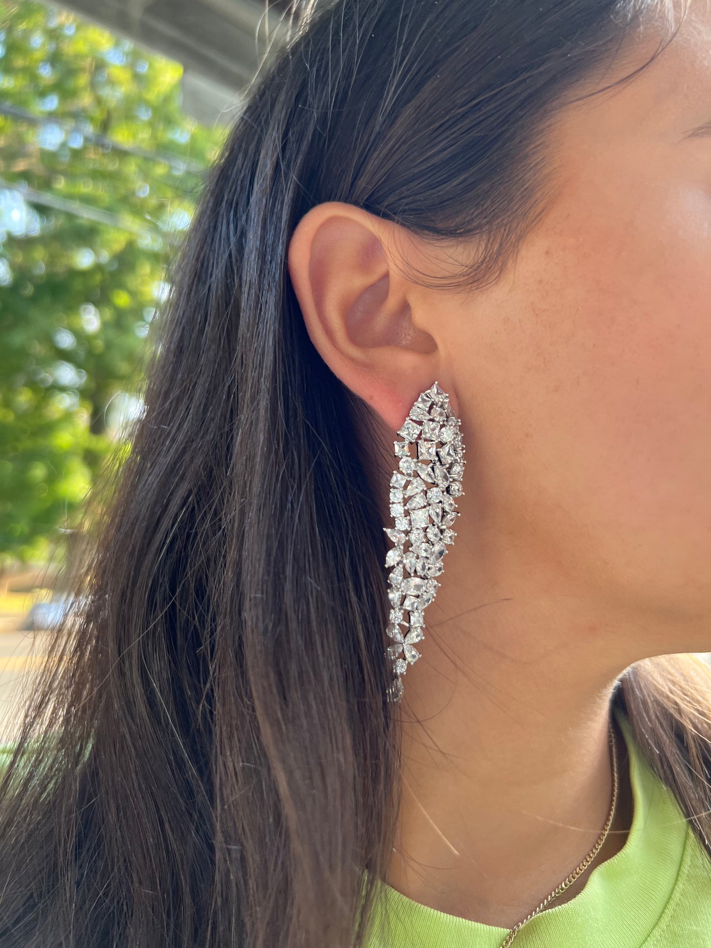 Cocktail Statement CZ Earrings