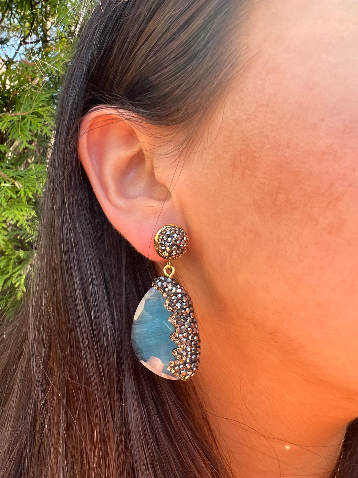 Black X Blue Earrings