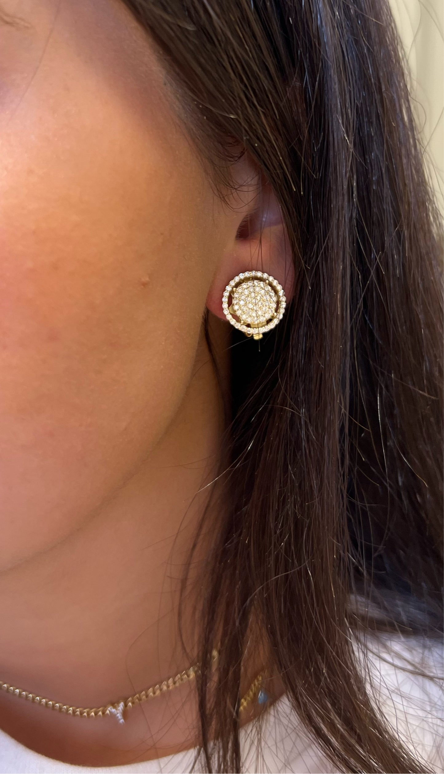 Clip on double circle Earrings