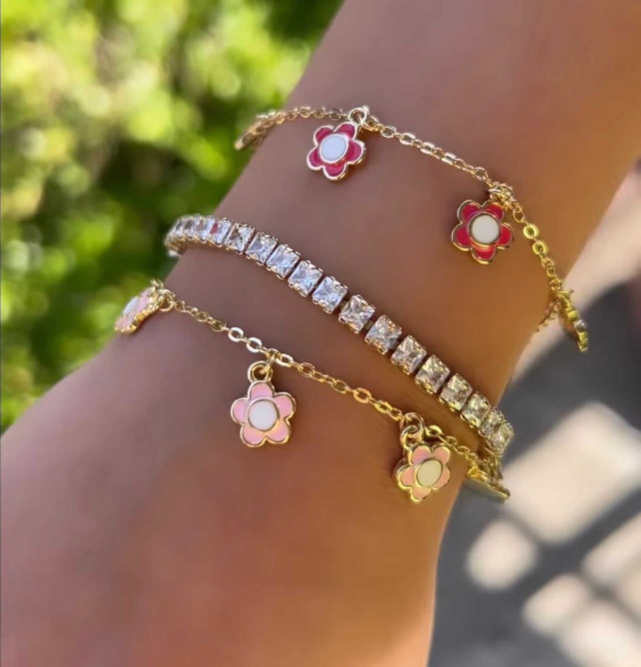 Girls flower bracelet