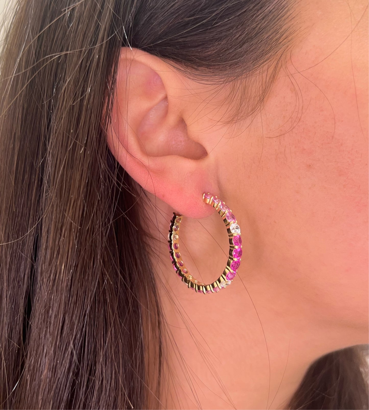 Sapphire CZ Pink or Purple Earring