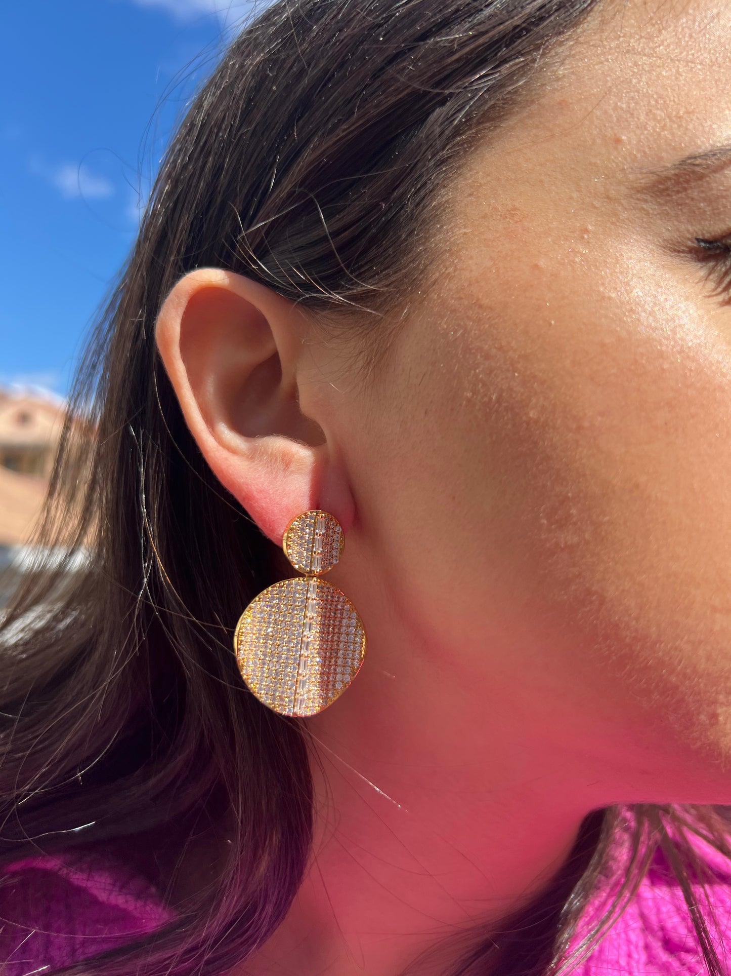 Double Round Pave earrings