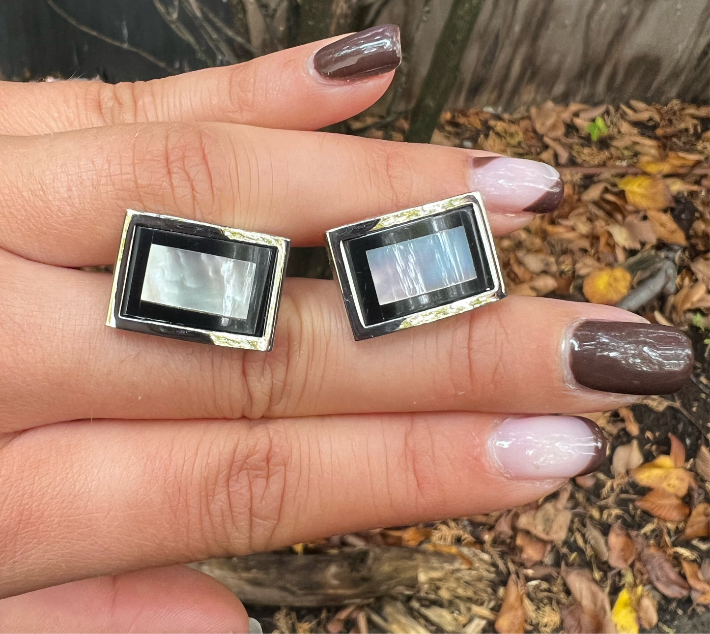 Rectangular Pearled Cufflinks