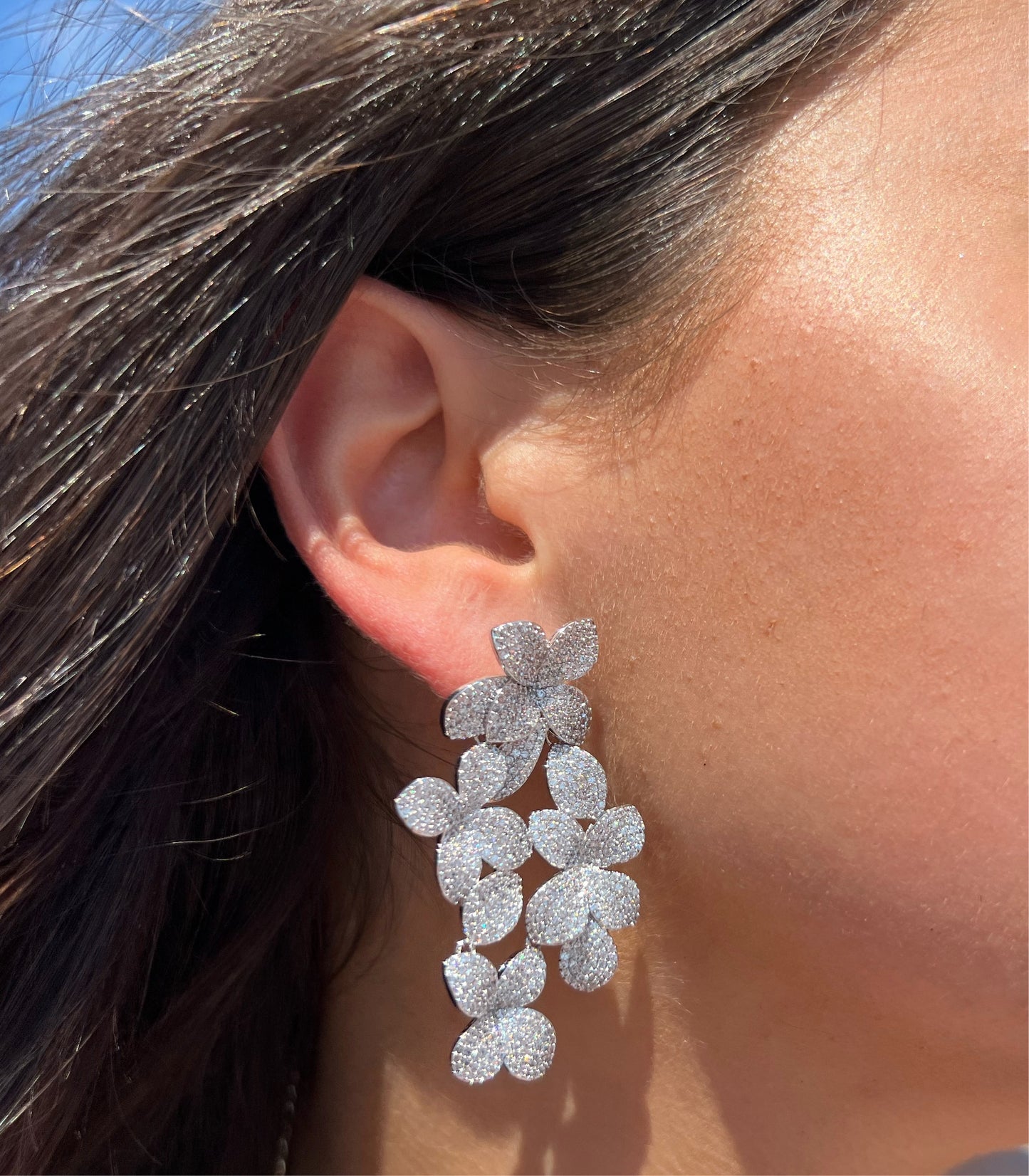 Floral CZ Earrings